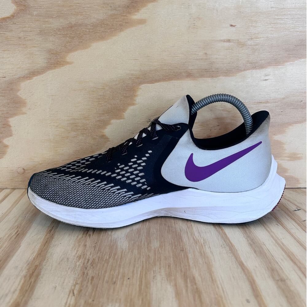Nike -Air Zoom Winflo 6 -Running Shoes - Black/Gray - Women's - 9.5 - AQ8228-006 - Picture 4 of 9